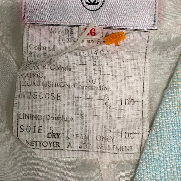 Vintage Spring 1986 CHANEL Blue Jacket 36 - Picture 10 of 11